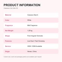 Litière pour chat en manioc écologique, faible dispersion, agglomération rapide, parfum personnalisé, formule personnalisée OEM ODM, emballage pour acheteurs mondiaux