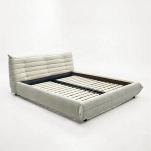 असबाबवाला आधुनिक कपड़े कम प्रोफ़ाइल मंच सफेद जाने के लिए सोफे डिजाइन बिस्तर कमरे में फर्नीचर - Product Image 1