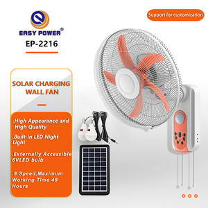 Best Price 16-Inch Wall-Mounted 12V Oscillating Hanging Solar Wall <b>Fan</b> Nine Wind Speed With CE Certification EP-2216 Solar Hangi - Product Image 1