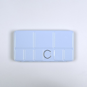 Boîte en métal bleu <span class=keywords><strong>pastel</strong></span> pour <span class=keywords><strong>palette</strong></span> de peinture, 22*11*2cm, pour pigments DIY avec fente, 48 compartiments demi-pan et pan complet, pour <span class=keywords><strong>aquarelle</strong></span>, huile et acrylique - Product Image 3