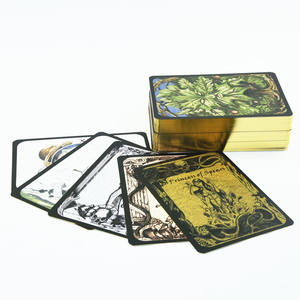 Ukuran khusus <span class=keywords><strong>Tarot</strong></span> Geladak emas lapisan emas dicetak dalam plastik dengan buku panduan untuk permainan pendidikan penggunaan kartu <span class=keywords><strong>Tarot</strong></span> yang dipersonalisasi - Product Image 6