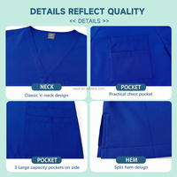 Ensemble de blouses médicales unisexe pour infirmières, uniforme d'hôpital, vêtements de chirurgien, col en V, coupe droite, livraison rapide depuis l'usine