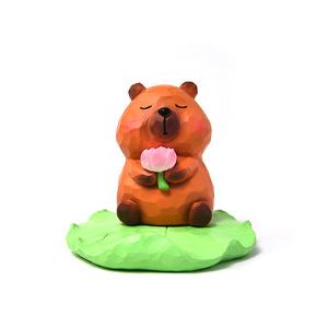 Cute Capybara Resin Phone Holder Rotatable Base Desk Ornament Cartoon Style Gift - Product Image 5