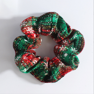 Nuevo Anillo para el cabello lazo para el cabello de invierno Scrunchie banda elástica para el cabello accesorios Navidad <span class=keywords><strong>Plaid</strong></span> Scrunchy - Product Image 4