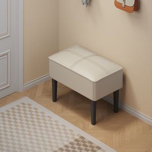 Luxury Leather Shoe Changing Stool With Storage Entryway Bench For Home Use - Product Image 2