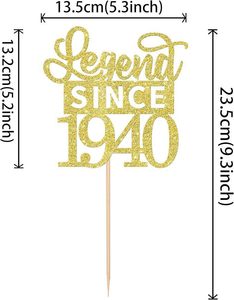 Décoration de gâteau d'anniversaire de luxe à paillettes, édition limitée 1930, pour hommes et femmes, en bois écologique - Product Image 5