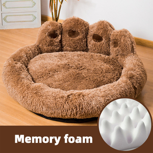 Fabricante al por mayor de felpa lavable de espuma viscoelástica con forma de pata de oso producto para mascotas cama de perro humano para perros grandes - Product Image 5
