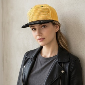 Two Tone Bling Diamond <b>Snapback</b> Hat Rhinestone Flat Brim Baseball <b>Cap</b> Hip Hop Crystal Studded Party Festival Custom Logo - Product Image 6