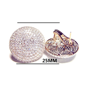 Prix d'usine Chine Micro pavé Or blanc massif 18 carats Diamant 100% naturel Boucles d'oreilles créoles vintage Cadeau de fête Mariage - Product Image 2
