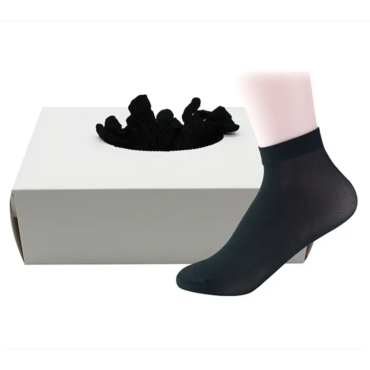 For Shoe Store One Time Disposable Socks Beige Casual for Winter Wool / Nylon Knitted with Box Men Try on Black White 1box