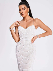 <span class=keywords><strong>Abito</strong></span> Lungo <span class=keywords><strong>Elegante</strong></span> di Alta Qualità con Paillettes e Perline, Scollato, Sexy, Senza Spalline, per Feste di Compleanno, Matrimoni, Serate Eleganti - Product Image 2