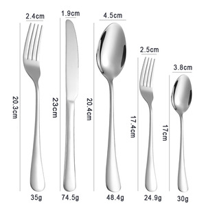 Bán buôn biểu tượng tùy chỉnh 5 cái nhà hàng khách sạn Bạc dao muỗng nĩa Đặt Kim Loại Flatware <span class=keywords><strong>Set</strong></span> thép không gỉ thiết lập dao kéo - Product Image 6