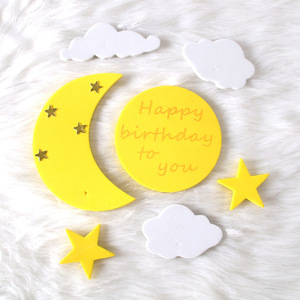 Décorations de gâteau d'<span class=keywords><strong>anniversaire</strong></span> en forme de lune, nuages et étoiles pour baby shower, en <span class=keywords><strong>EVA</strong></span> - Product Image 4