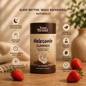 Gummies de mélatonine sans gluten, végétariennes, sans OGM, saveur baies mélangées, pour la santé cardiaque, favorisant le sommeil et la relaxation, marque privée OEM - Product Image 3