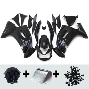 Kit de carenado apto para <span class=keywords><strong>2006</strong></span> 2007 2008 Kawasaki <span class=keywords><strong>ER</strong></span>-<span class=keywords><strong>6F</strong></span> Ninja 650r EX650 negro brillante - Product Image 1