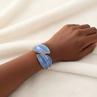 Nouveau bracelet ouvert HZ91 style chinois exagéré en émail, plaqué or, accessoires de mode pour femmes, vente en gros