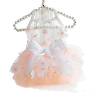 Robe florale pour animaux de compagnie, jupe en polyester de couleur Orange pour chats et chiens, vêtements quatre saisons - Product Image 5