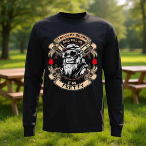 Camiseta de manga larga Touch My Beard And Tell Me I'm Pretty Monkey - Product Image 3