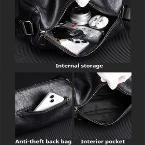 Sac de messager diagonal de grande capacité de Style d'affaires pour hommes Design simple avec accessoire de tenue quotidienne à la mode en tissu PU - Product Image 4