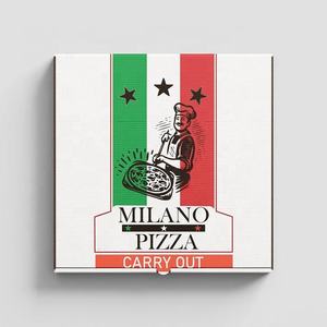 Cartone per <span class=keywords><strong>Pizza</strong></span> Biodegradabile 33x33 cm per Asporto Personalizzato con Stampa Logo Nera, Cartoncino Bianco o Avana 330x330x3,5 mm - Product Image 2