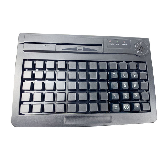 2023 Hot Sale USB PS2 60 Keys Numeric Programmable POS Keyboard With MSR Reader POS Systems