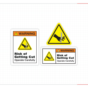 ANSI Risk of Cut Warning Sign Safety <b>Sticker</b> for Factory <b>Machinery</b> - Wholesale for Distributors & Retailers - Product Image 1