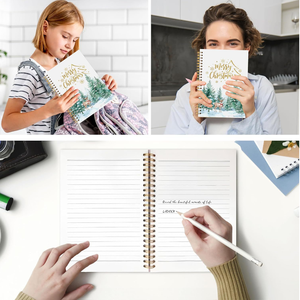 Carnets de notes personnalisés avec logo, série Noël, reliure spirale, couverture en <span class=keywords><strong>papier</strong></span>, journal à double spirale, blocs-notes - Product Image 4