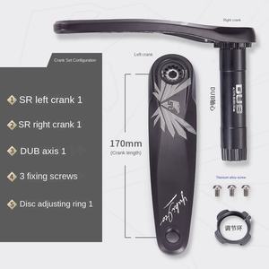 Manivelle de vélo de montagne en alliage d'aluminium 170 mm, axe creux DUB, dents positives et négatives, jeu de manivelle, accessoires de rénovation, Chine - Product Image 2