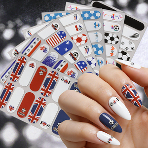 Nouveauté : Autocollants fins et brillants pour <span class=keywords><strong>ongles</strong></span>, motifs feuilles, cœurs, drapeaux nationaux (États-Unis, Canada, Football) - Product Image 2