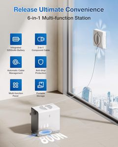 Robot Aspirador Limpiador Ventanas Ecovacs Avanzado Protección Segura Aspiración Potente Modos Múltiples Presión <span class=keywords><strong>Agua</strong></span> para Vidri - Product Image 6