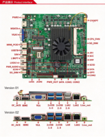 Carte mère industrielle embarquée Intel Skylake KabyLake U, double LAN Gigabit, 6 ports COM, triple affichage pour PC industriel embarqué HMI