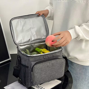 Cadeau d'entreprise interactif sac de voyage isolé sac à lunch isolé frais avec logo personnalisé sac de refroidissement de glace non tissé écologique pour les aliments - Product Image 3
