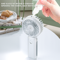 Ventilateur de pulvérisation d'eau pliable personnel 4000mAh chargeur de batterie petit ventilateur Mini ventilateur de brouillard de refroidissement portable portable