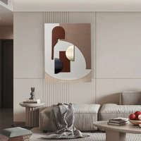 M4G-9Minimalist salon 3D peinture décorative en trois dimensions abstrait géométrique moderne texture peinture avec cadre