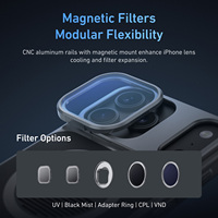 Penstabil Kamera Genggam Magnetik BLE Warna Hitam Baru yang Dapat Disesuaikan dengan Magsafe, Alat Bantu Perekaman untuk Android dan iPhone dengan Lampu Pengisi