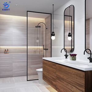 Hình chữ nhật hiện đại thẳng Tempered Glass phòng tắm Glass Bảng điều chỉnh showers gian hàng cố định màn hình Cửa đi bộ trong vòi hoa sen cửa kính - Product Image 1