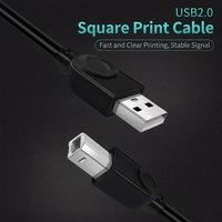 Kabel Printer USB Tipe A ke B V2.0 Berkualitas Tinggi dengan Selubung PVC dan Pelindung Foil Male-Male untuk Transfer Data 1m 1.5m 2m 3m 5m