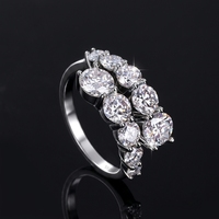 Bague en moissanite pleine couleur D VVS en argent sterling S925 prête à être expédiée pour femme, alliance de mariage en moissanite GRA