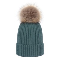 Chapeaux d'hiver à pompon en fausse fourrure, bonnet tricoté pour femmes
