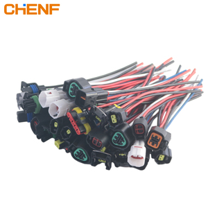 CHENF Câble de raccordement en fibre optique personnalisable avec terminal de voiture en cuivre, adaptateur d'alimentation, diverses longueurs de câble et couleurs de <span class=keywords><strong>gaine</strong></span> - Product Image 1