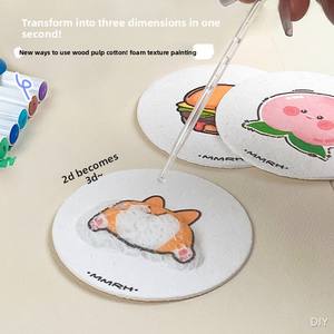 Set di Giocattoli Artistici in <span class=keywords><strong>Spugna</strong></span> di Polpa di Legno Ecologica per Bambini, Kit Fai-da-Te per Arte ad Acqua - Product Image 2