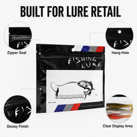 Bolsa de plástico suave con logotipo personalizado impreso, bolsa plana brillante, embalaje de cebo para aparejos de pesca, almacenamiento de cebo para señuelos
