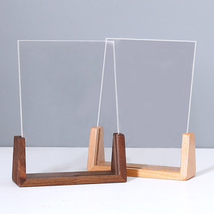 U-Hình dạng khung ảnh gỗ rắn với cơ sở óc chó thiết kế Acrylic phong cách mới cho trang trí máy tính để bàn nhà - Product Image 4