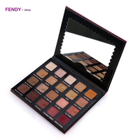 Palette de maquillage carrée noire 20 couleurs, fard à paupières mat nude longue durée pour un look naturel