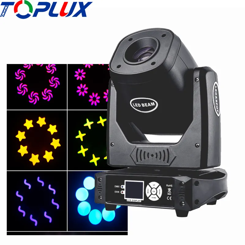 LED 100W Kepala Bergerak Cahaya Gobo dengan Roto Gobo 5 Wajah Roto Prisma DMX Controller LED Spot Moving Head Light Disco Dj Lampu Panggung