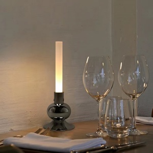 Luxury Design <b>Touch</b> LED Candlelight Restaurant 3Color Table Lamp Rechargeable Bedside Cordless Dinner Atmosphere Read Desk <b>Light</b> - Product Image 4
