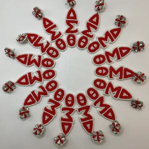 <span class=keywords><strong>Orecchini</strong></span> pendenti con perline rosse, design Sorority Sigma Gamma Rho Zeta DST Divine 9 - Product Image 2