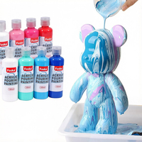 Lot de 4 couleurs de peinture acrylique fluide à base d'eau, haute pigmentation, 100 ml, sans danger pour les enfants, les débutants, les artistes et les étudiants