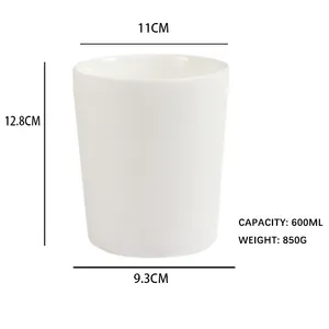 Venda quente cerâmica 12oz Candle Jar fosco Padrão Logotipo Personalizar cerâmica branca Candle Jar