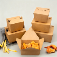 Emballage à emporter pour la restauration rapide, personnalisable avec logo, écologique, boîte en papier pour hamburger et frites